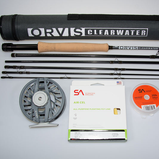 Orvis Clearwater 9ft 5weight 6pc fly rod and reel outfit with Orvis Clearwater III Fly Reel