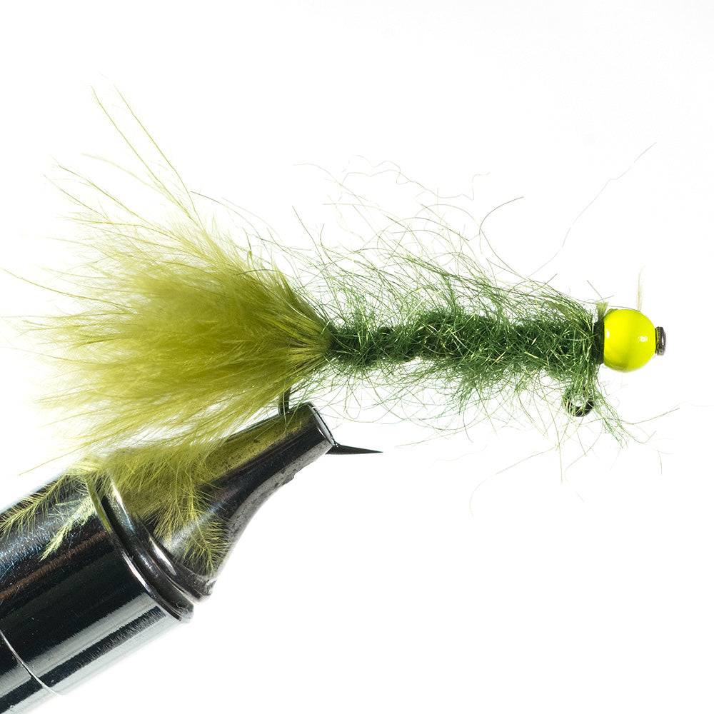 Jig Hook Streamer Leech Olive Chartreuse