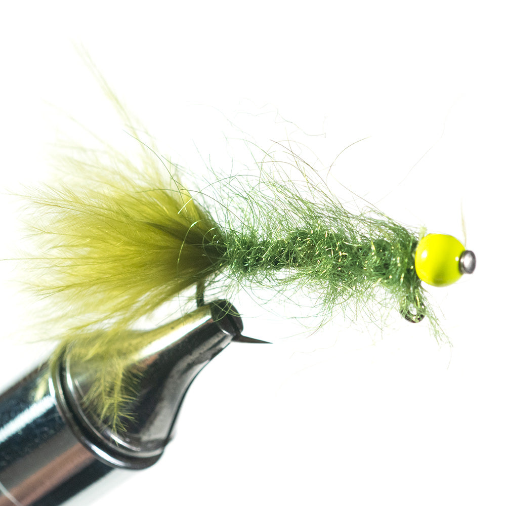 Jig Hook Streamer Leech Olive Chartreuse