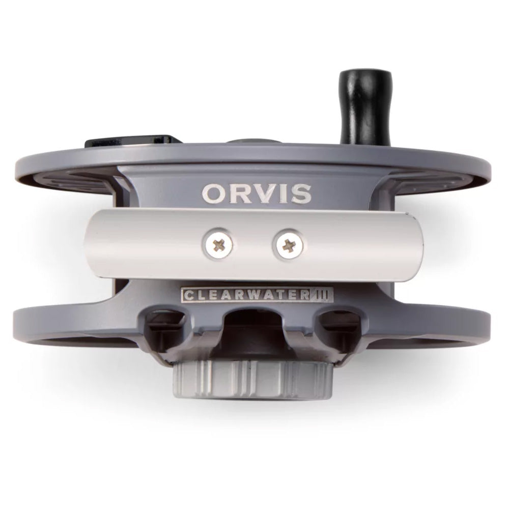 Orvis Clearwater Fly Reel in charcoal-foot view