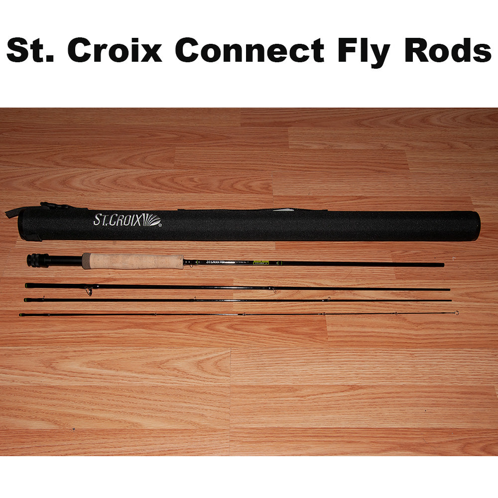 St Croix Connect four piece fly rod with a black cordura case