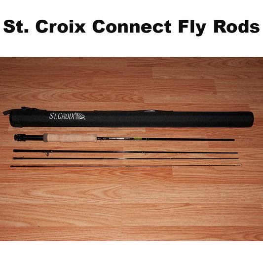 St Croix Connect four piece fly rod with a black cordura case